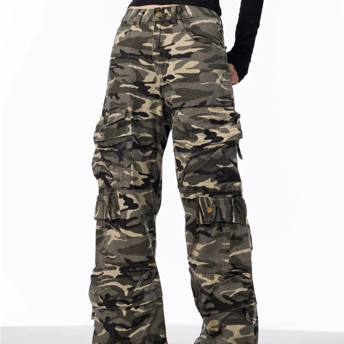 Camouflage Cargo Pants Women's Loose Wide Leg Jeans My Store