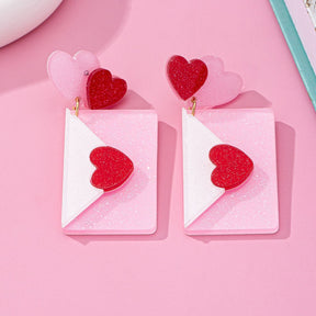 Fashion Valentine's Day Acrylic Love Envelope Earrings My Store