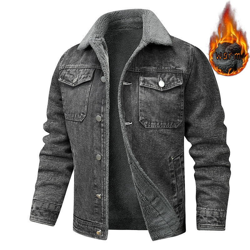 Denim Coat Fleece-lined Men Fashion Brands Jacket My Store