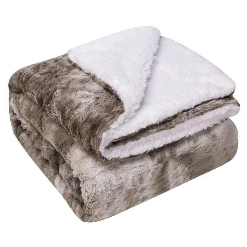 Thickened Flannel Lamb Wool Composite Double Blanket Leisure Blanket Gift Blanket My Store