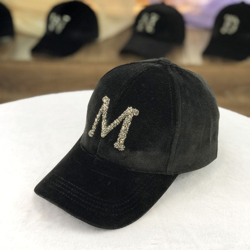 Letter Gold Velvet Baseball Cap Casual All-match Korean Peaked Cap My Store