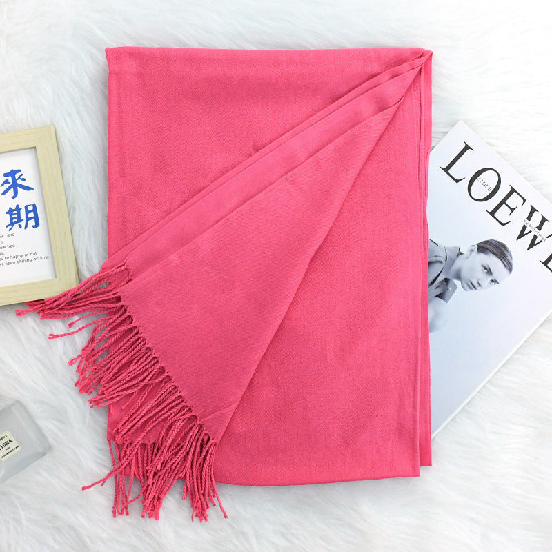 Annual Meeting Warm Cashmere Tassel Scarf My Store