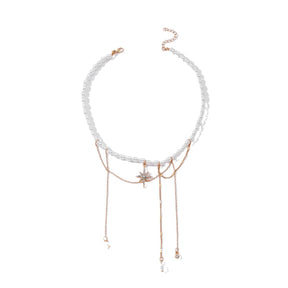 Pearl Necklace Tassel Alloy Six-pointed Star My Store