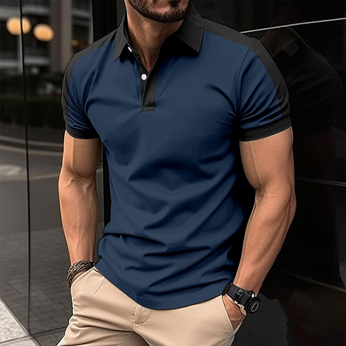 Men's Short Sleeve Business Shirt Summer Casual Polo Shirts My Store