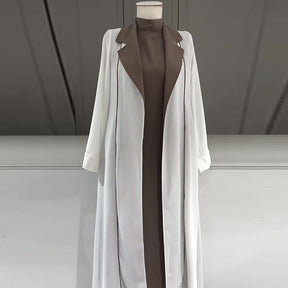 Fashion Colorblock Long Cardigan Trench Coat My Store