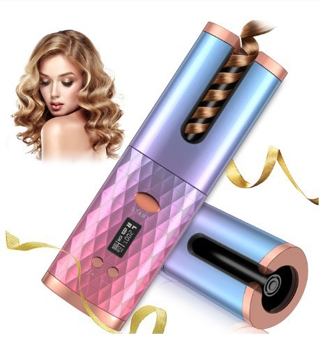 Rechargeable Automatic Hair Curler Women Portable Hair Curling Iron LCD Display Ceramic Curly Rotating Curling Wave Styer My Store