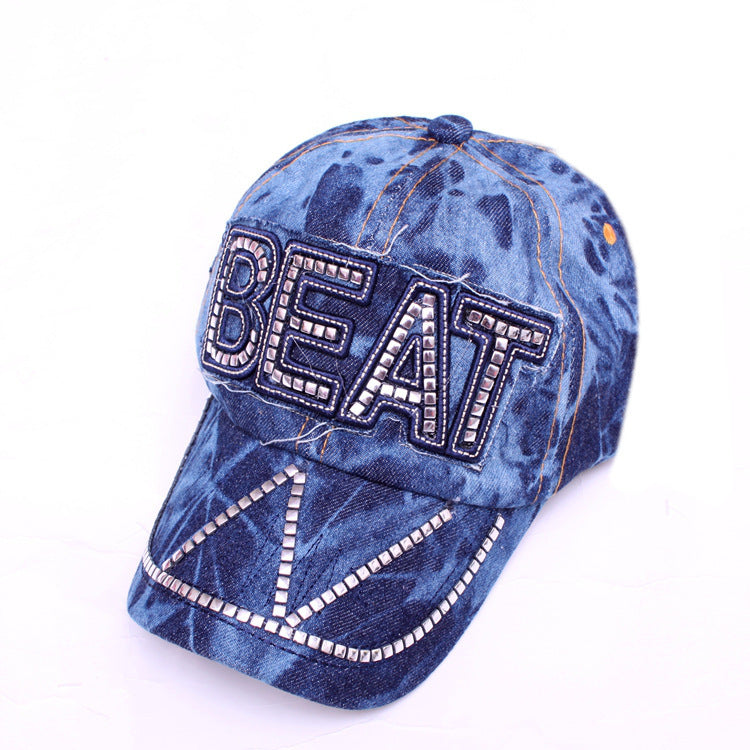 Korean Style Hat Fashion Hat New Women's Hat Baseball Cap Rhinestone Denim Wholesale My Store