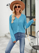 V-neck Hollow Knitted Cardigan Outer Wear Loose Top My Store