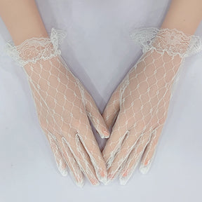 Bridal Gloves Pearl Lace Bow My Store