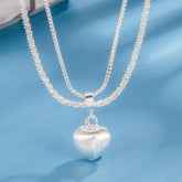 Simple Heart-shaped Double-layer Brushed Necklace Fashion Jewelry My Store