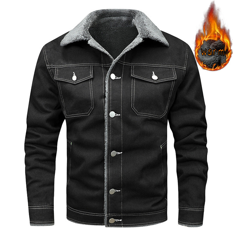 Denim Coat Fleece-lined Men Fashion Brands Jacket My Store