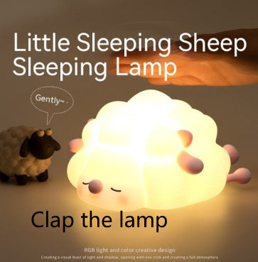 Cute Silicone Night Lights Sheep Cartoon Bedroom Lamp For Children's Room Decor Rechargeable Timing Dimming Sleep Night Light My Store