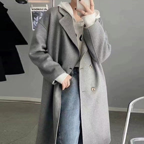 Pink Double-faced Woolen Goods Cashmere Trench Coat Women's Mid-length My Store