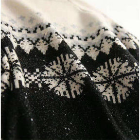 Autumn And Winter Spring New Half Turtleneck Knitted Snowflake Retro Loose Sweater My Store