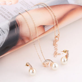 2-piece faux pearl necklace set My Store