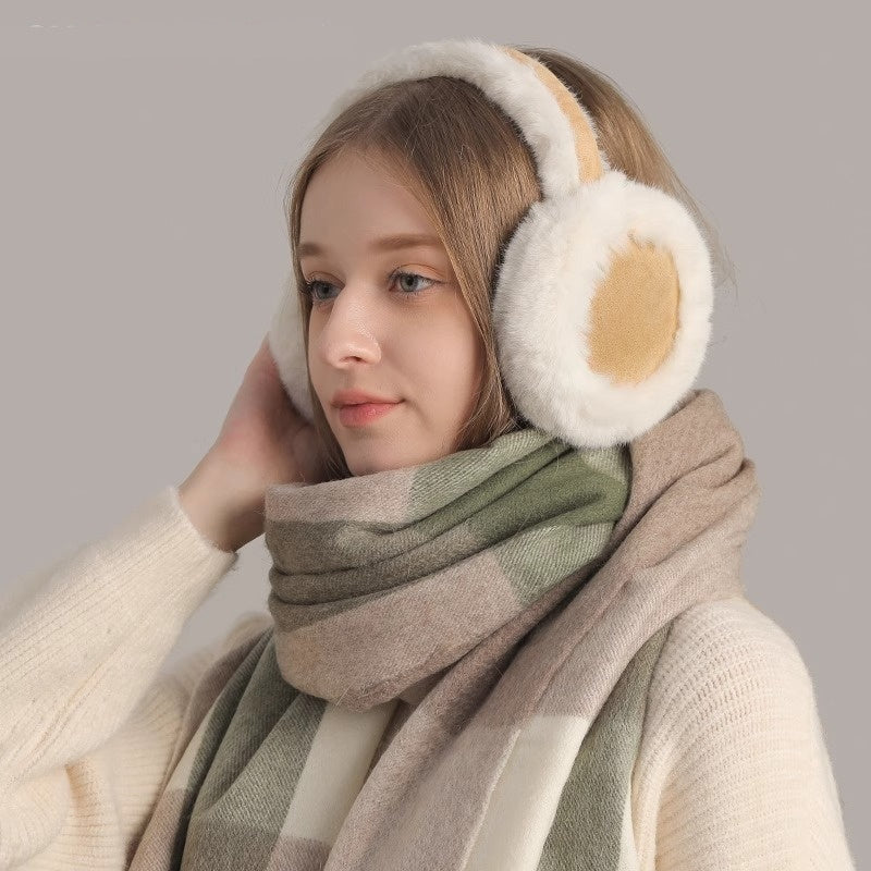 Cute Warm Plush Earmuff Scarf Gloves My Store