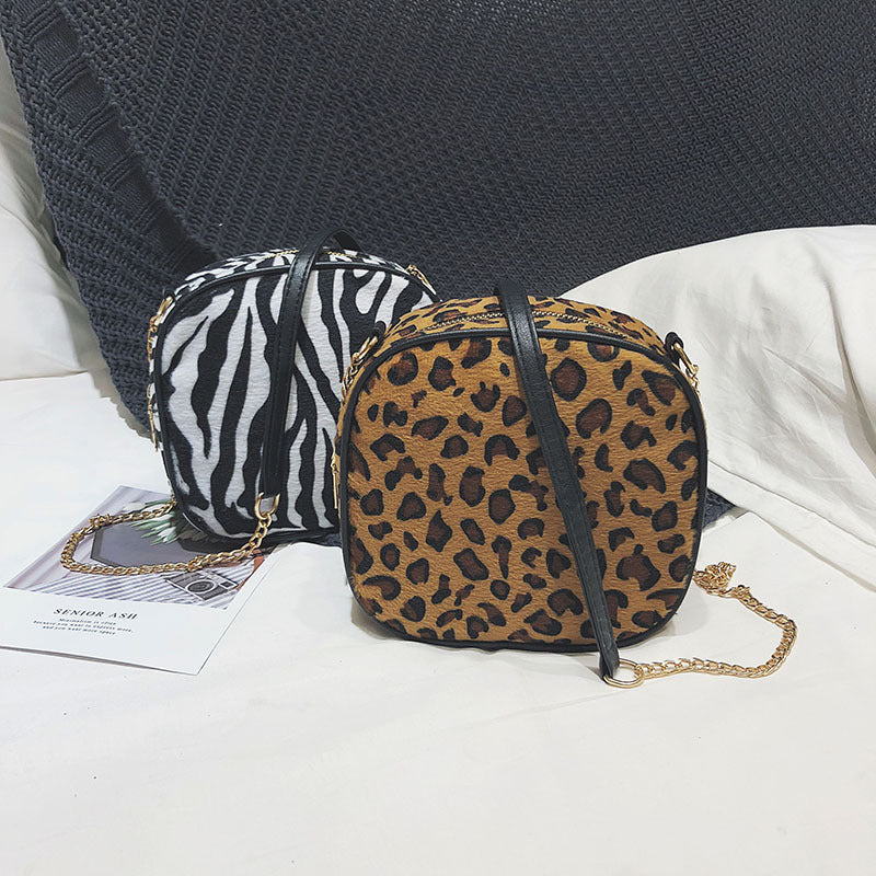 Versatile leopard print shoulder bag My Store