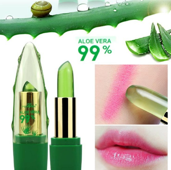 Aloe Vera Gel Color Changing Lipstick Gloss  Moisturizer Anti-drying Desalination Fine-grain Lip Blam Care My Store