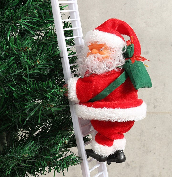 Climbing Ladder Electric Santa Claus Climbing Red Ladder Doll Toy My Store