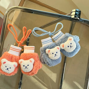 Cartoon Children's Fleece-lined Warm Gloves With Neck My Store