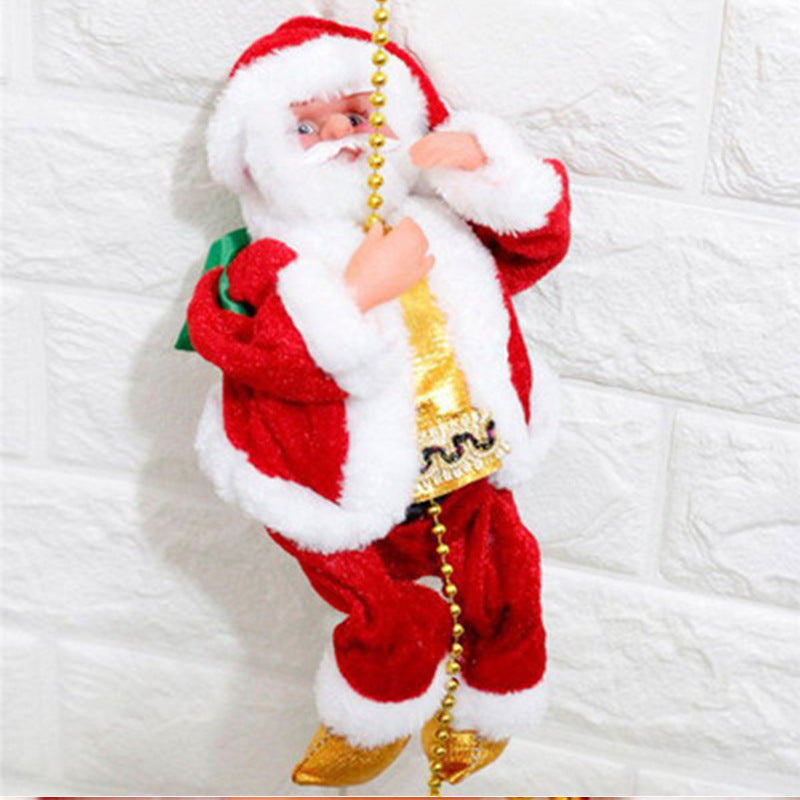 Climbing Ladder Electric Santa Claus Climbing Red Ladder Doll Toy My Store