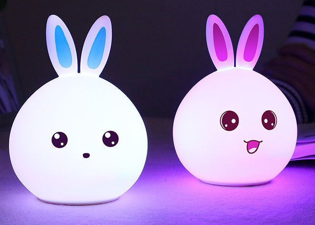 Cute Night Light Animal Rabbit Night lamps Touch Sensor Silicone LED Colorful Lights My Store