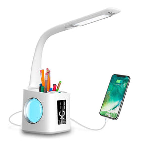 Study LED Desk Lamp USB Charging Port&Screen&Calendar&Colors Night Light Kids Dimmable Table Lamp With Pen Hold My Store