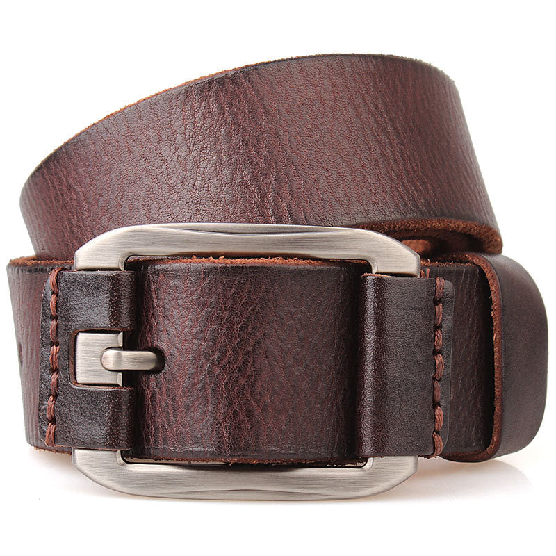 One Layer Single First Cowhide Men's Leather Belt Casual Pidai Pin Buckle My Store