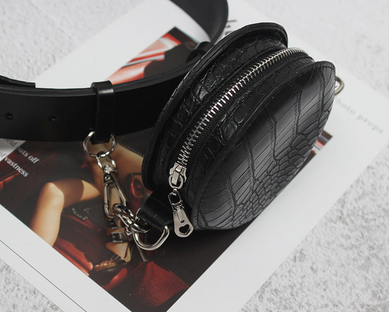 Original Mini Round  High Street Punk Style Irregular Chain Belt Bag My Store