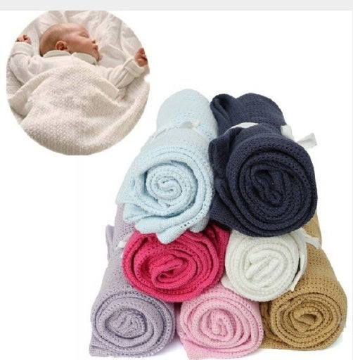 Giol Me Num Newborn Baby Blankets Super Soft Cotton Crochet Summer Candy Color Prop Crib Casual Sleeping Bed Supplies Hole Wrap My Store