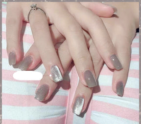 Milk Tea Crystal Stone Cat Eye Nail Polish My Store