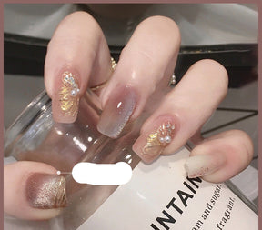 Milk Tea Crystal Stone Cat Eye Nail Polish My Store