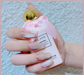 Milk Tea Crystal Stone Cat Eye Nail Polish My Store