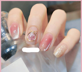 Milk Tea Crystal Stone Cat Eye Nail Polish My Store