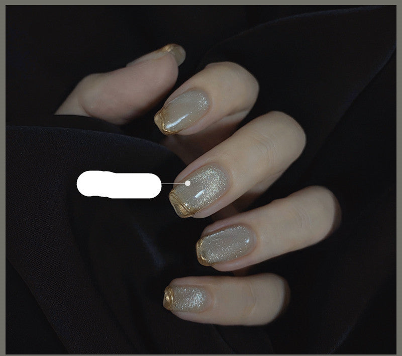 Milk Tea Crystal Stone Cat Eye Nail Polish My Store