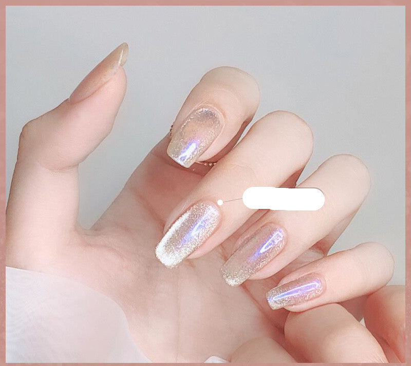 Milk Tea Crystal Stone Cat Eye Nail Polish My Store