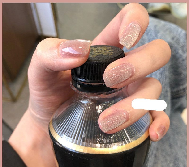 Milk Tea Crystal Stone Cat Eye Nail Polish My Store