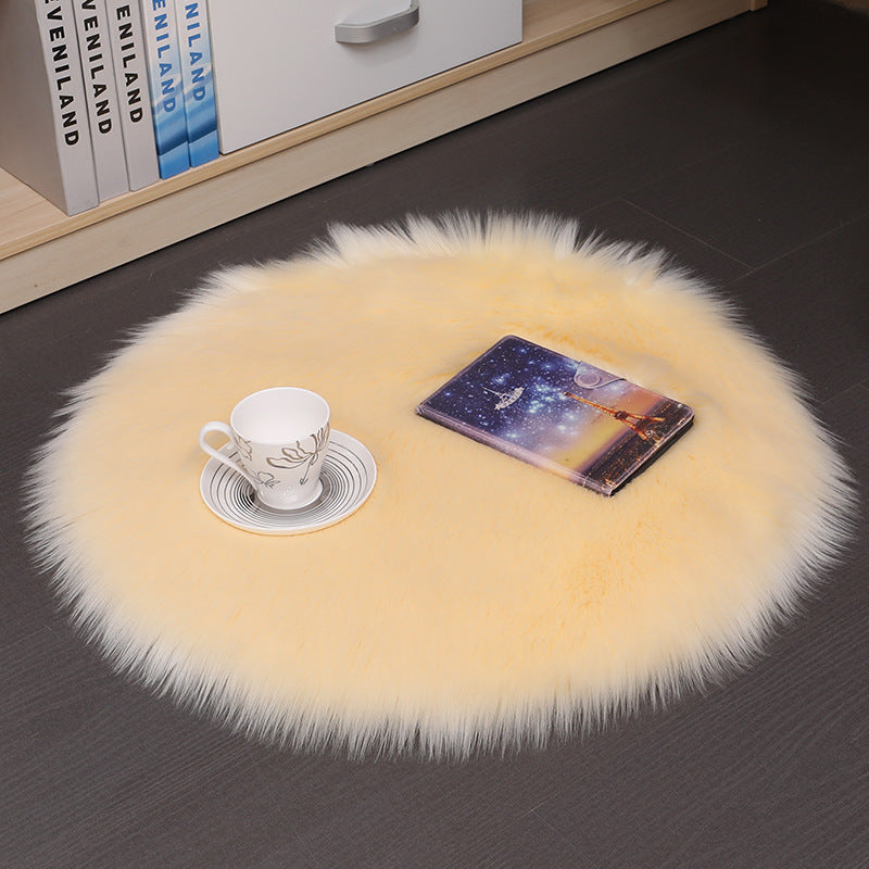 Hair Plush Carpet Floor Mats Household Floor Mats  Wool Round Bedroom Carpets My Store