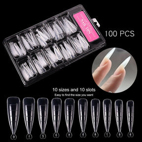 Nail Art Sheets Ultra-thin Non-marking Water Drop Pointed Ballet Coffin Trapezoid  Sheets 100 Pieces Box  Sheets with Scale My Store