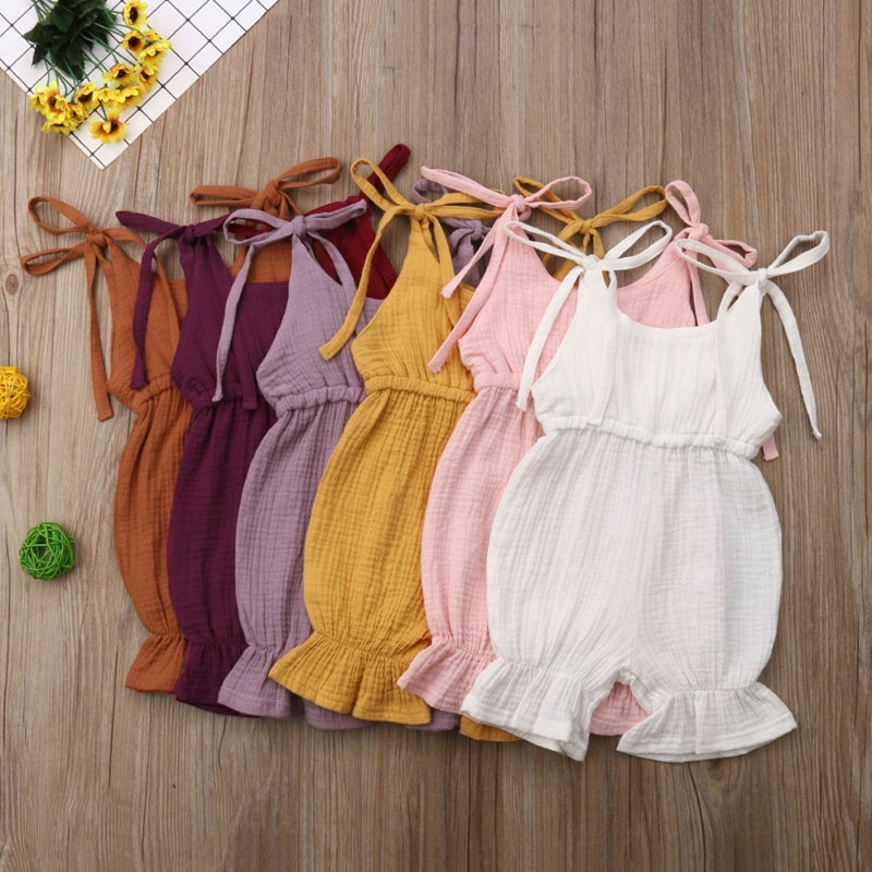 New Arrivals Newborn Toddler Baby Girls Sleeveless Solid Romper Jumpsuit Outfit My Store