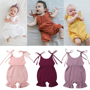 New Arrivals Newborn Toddler Baby Girls Sleeveless Solid Romper Jumpsuit Outfit My Store