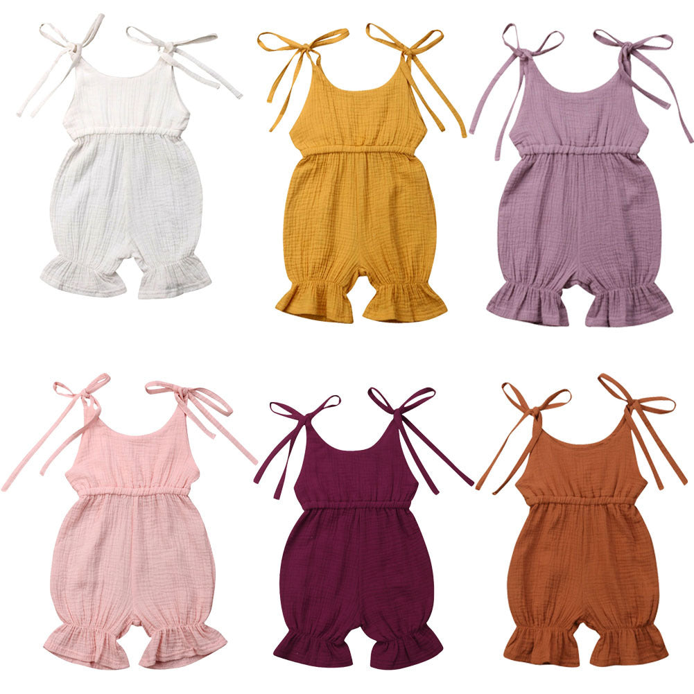 New Arrivals Newborn Toddler Baby Girls Sleeveless Solid Romper Jumpsuit Outfit My Store