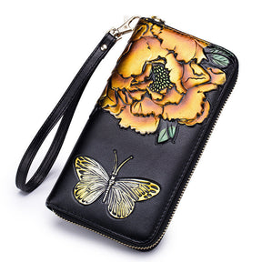 Women'S Long Leather Zipper Wallet Fashion Personality Cowhide European And American Hand Wallet My Store