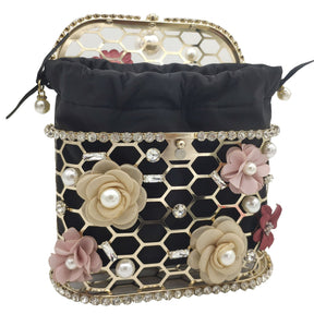 Pearl And Diamond Flower Handbag Drawstring Pork Cage Bag My Store