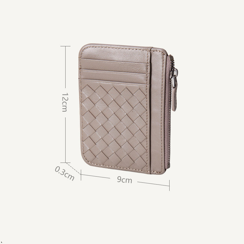 Ladies Card Holder Leather Ultra-Thin Woven Business Card Holder Card Holder My Store