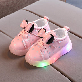 Light-up Shoes Girls Bowknot LED Light-up Shoes Breathable Baby Girls Shoes My Store