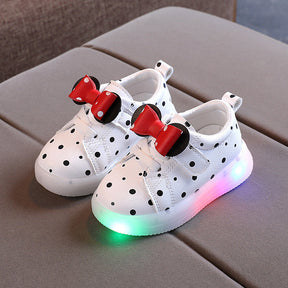 Light-up Shoes Girls Bowknot LED Light-up Shoes Breathable Baby Girls Shoes My Store