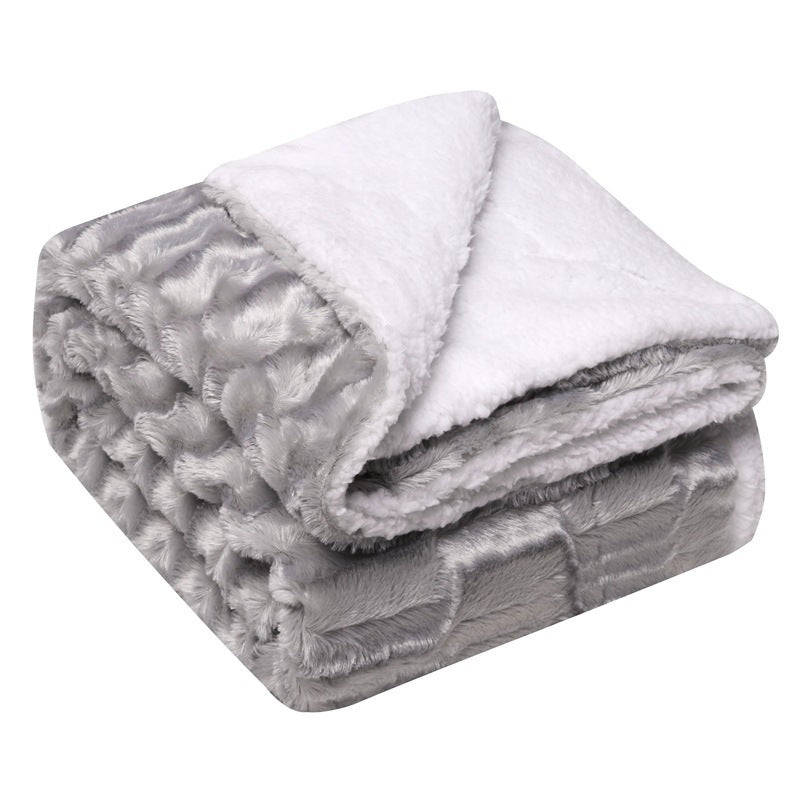 Thickened Flannel Lamb Wool Composite Double Blanket Leisure Blanket Gift Blanket My Store