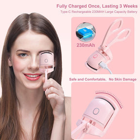 Eyelash Curler Portable Electric Heated Comb Eye Lash Long Lasting Eyelashes Curls Thermal Eyelash Curler Makeup Tools Heated Eyelash Curlers,Rechargeable Electric Eyelash Curler,Handheld Eyelash Heat My Store