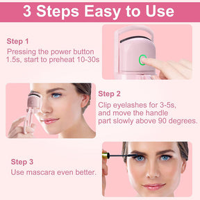 Eyelash Curler Portable Electric Heated Comb Eye Lash Long Lasting Eyelashes Curls Thermal Eyelash Curler Makeup Tools Heated Eyelash Curlers,Rechargeable Electric Eyelash Curler,Handheld Eyelash Heat My Store